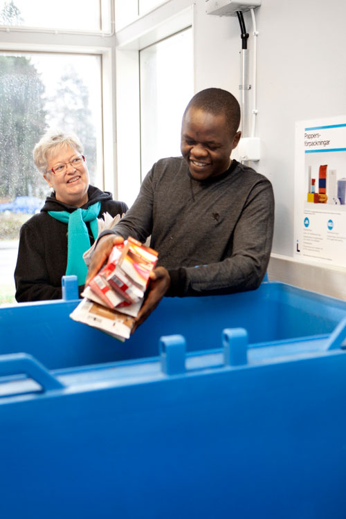 Hyresg&auml;ster som sopsorterar